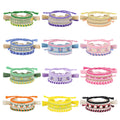 24Packs Butterfly Embroidery Bracelet Handmade Tassel Herringbone Braided Rope Girls Mens' Wristband for Anniversary Gifts