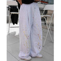 F230401 Custom Streetwear Sweatpants Women Hip Hop Printed Drawstring Cotton Terry Wide Leg Plus Size Pants