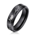 Wholesale Handmade Custom Tungsten Jewelry Tungsten Carbide Black Ring Men Laser Pattern Mens Rings Fashion Rings