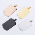 Customized Engraved Dog Tags Rectangle Shaped Style High Mirror Polish Stainless Steel Square Pendant Blank for DIY Engraving