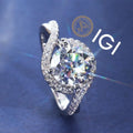 Custom IGI Certified Cvd Lab Grown Created Diamond 18K 14K 9K Solid White Gold Engagement Ring 1ct 2ct Women Yellow Gold Jewelry