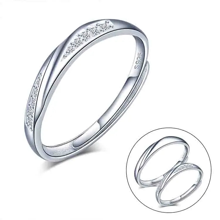 Simple Woman Ring Adjustable Silver Ring 925 Women