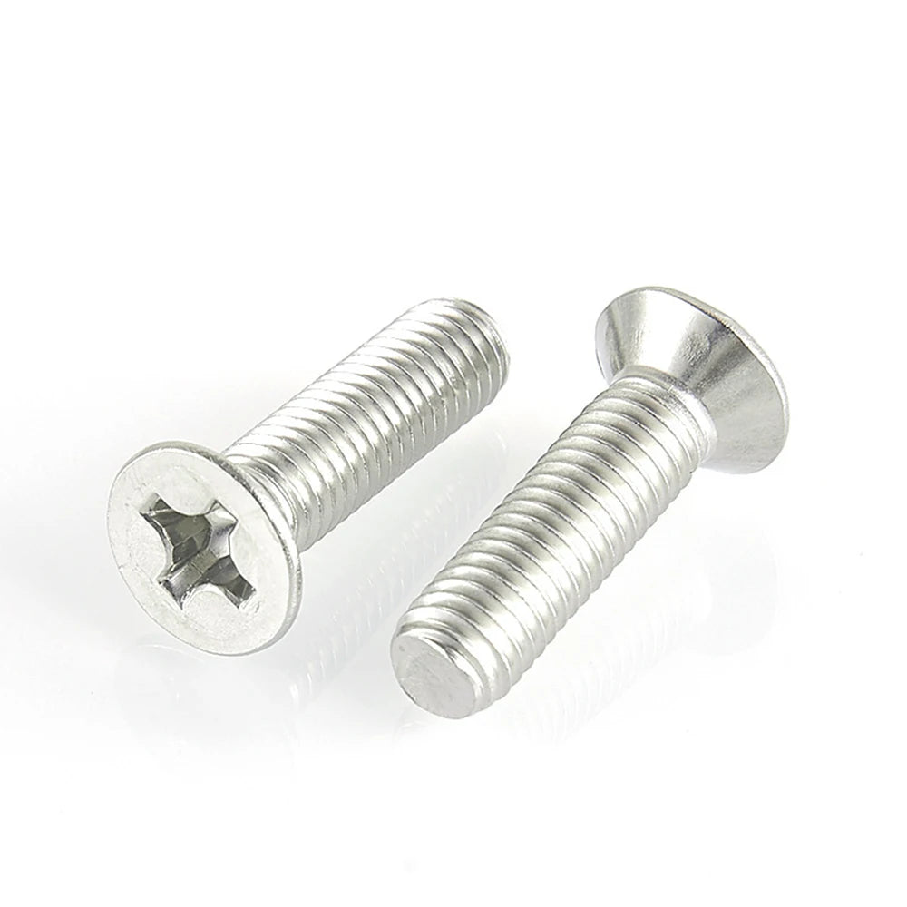 White Painted Zinc Plated Full Thread Coarse Thread UNC Steel Phillips Drive Flat Countersunk Head Metric Machine Screws ISO9001