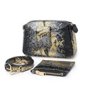 MACWAVE Crossbody Women Striped Genuine Leather Shoulder Bag Lady Evening Party Clutch Card Wallet 1-1.9L