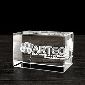 Shining Customized Custom Laser Engraving Wholesale 3d Laser Crystal Cube Meeting Gifts