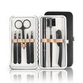Custom Pack of 8 Professional Slanted Tip Stainless Steel Eyebrow Tweezer Set Kit with PU Leather Case