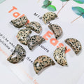 Hongzhuo Natural Dalmatian Jasper Moon Shape Stone Crafts