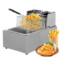 DF81 Commercial Deep Fryer with Baskets 6Qt Tank Upgraded Electric Countertop Fryer Heavy Duty Stainless Steel Deep Fryers