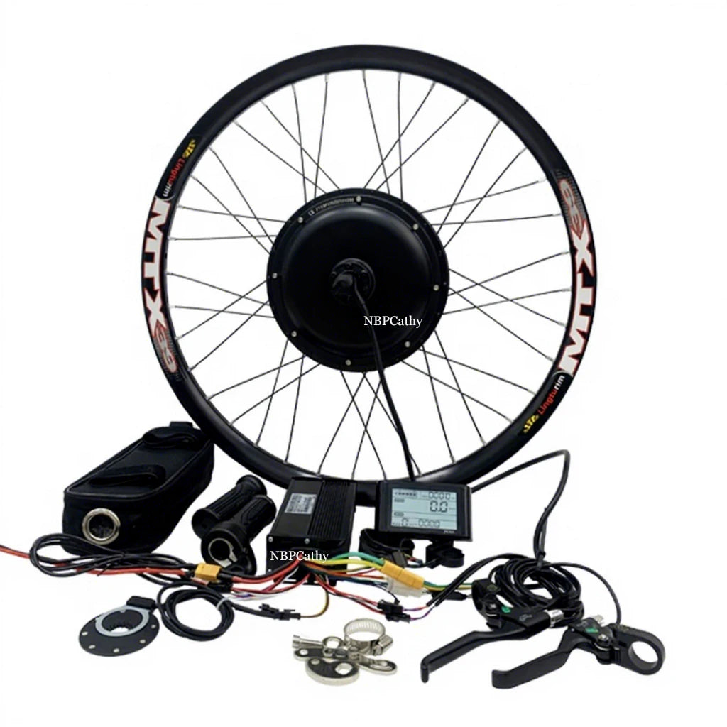 48-52V 2000W MTX39 Rear Wheel BLDC Direct Hub Motor E-Bike Conversion Kit Electric Motor Kit Conversion Bike with 40A Controller MegaBDM