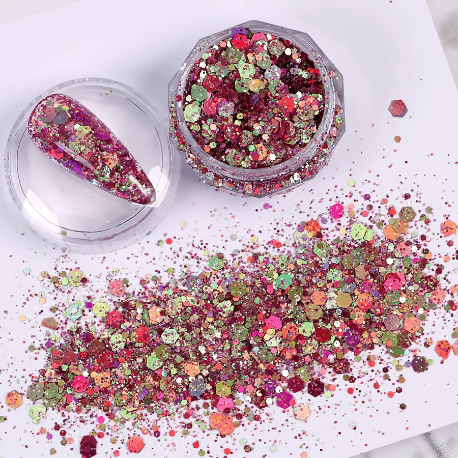 New Chameleon Color Shift Gel Nail Polish Pet-Incident Solvent Resistance Glitters Mix for Nail Tumbler Epoxy Resin