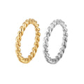Simple Design Stainless Steel Rings Gold Plated Spiral Ring Jewelry