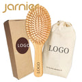 Wooden Bamboo Hair Brush Set Bamboo Wooden Paddle Brush for Detangling Straightening Hair and Blow Drying Hair Comb Brush