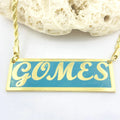 3D Engraved Name Necklace Turquoise Enamel Nameplate with Rope Chain for Women Girl Kids Hawaiian Samoan Gifts Jewelry Wholesale