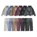 Men's 2025 Autumn Fashion Retro Distressed Spray-Dyed Fleece Set Loose Hoodie Sweatshirt Sweatpants Casual for Winter Trends