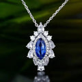 SGARIT Fine Jewelry Sri Lanka Natural Gemstones 18K Gold 0.78CT Natural Royal Sapphire Pendant Necklace With GRC Certificates