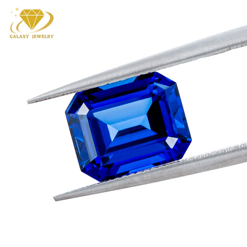 New Trending Lab Grown Sapphire Loose Gemstone Emerald Cut Royal Blue Lab Created Sapphire for Fine Jewelry Ring