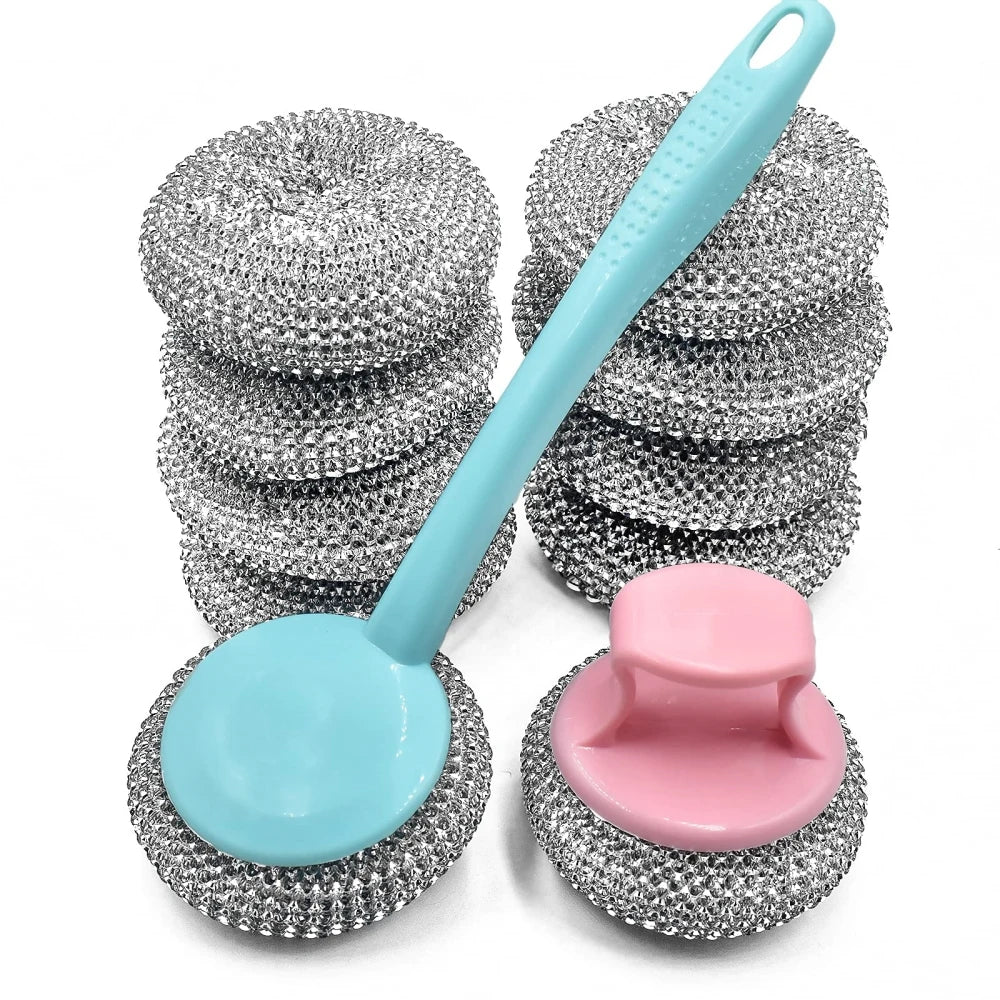 DOOSO Scrubbing Scouring Pad Stainless Steel Sponges Steel Wool Scrubber for Kitchens