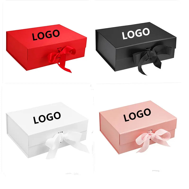 Matte Black Rigid Paper Magnetic Premium Gift Boxes With Handle Packaging for Clothes Custom Luxury Folding Clothing Box