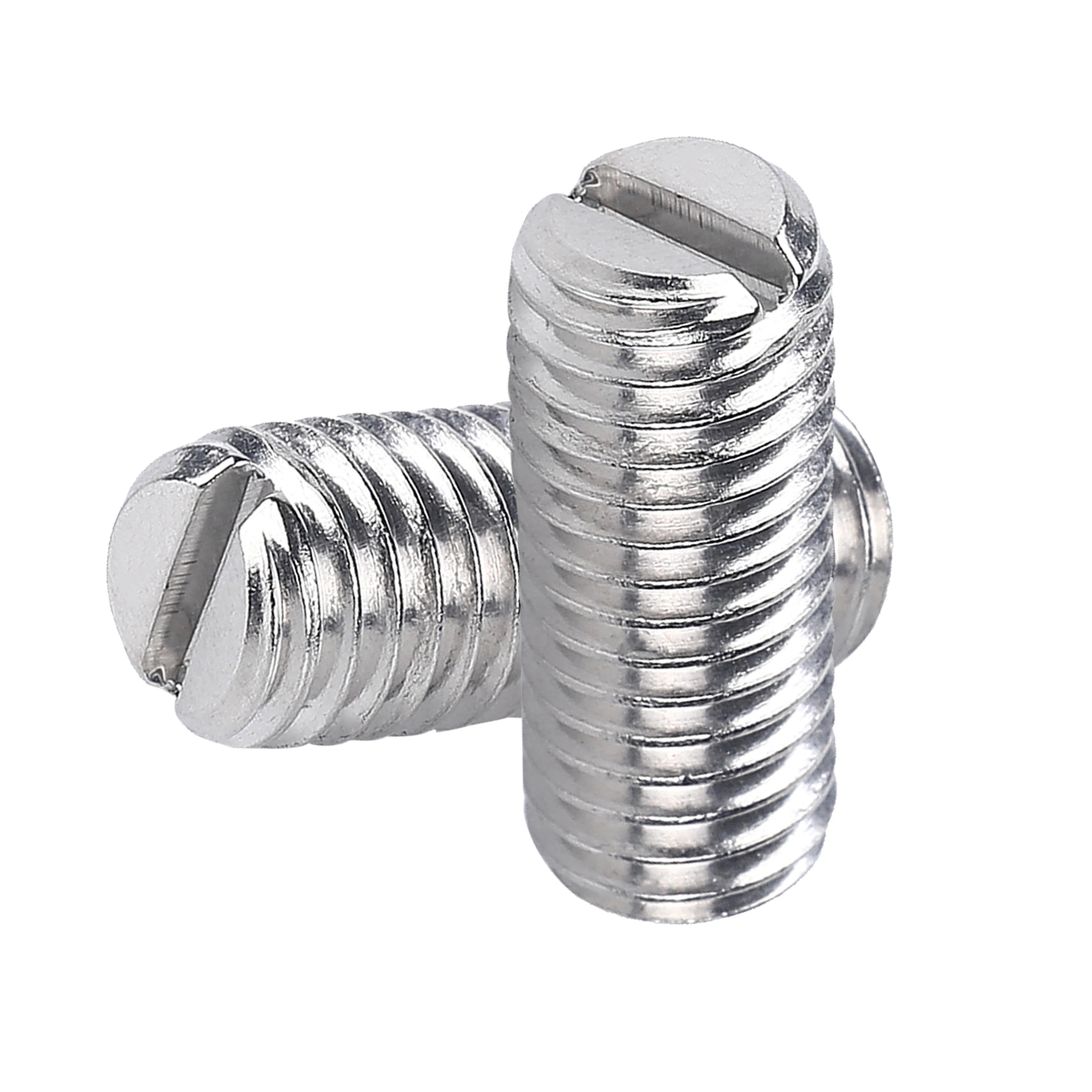 Cheap Price Din 551 Stainless Steel Slotted Set Screw With Flat Point Zinc Plated Flat Point Grub Screw
