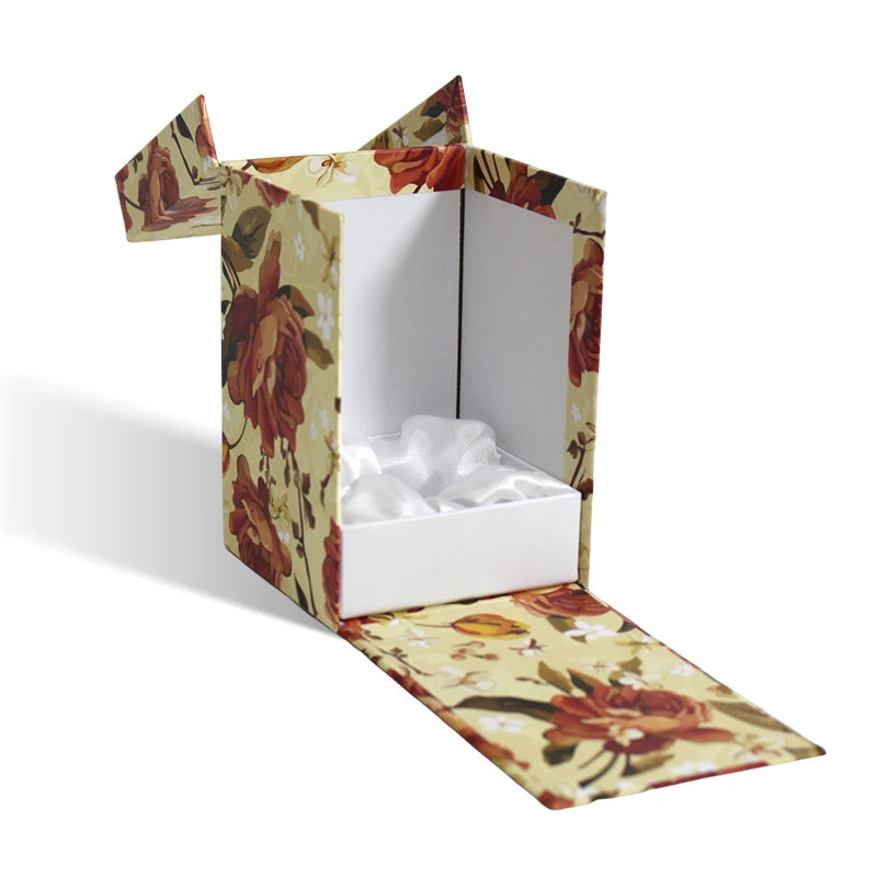 Custom Creative Foldable Clamshell Shape Paper & Cardboard Packaging Box for Skin Care Cosmetics Perfume Featuring Sponge Liner