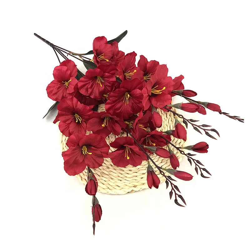 Wholesale 5 Forks Silk Wedding Flowers Artificial Gladiolus Flower for Indoor Outdoor Decor