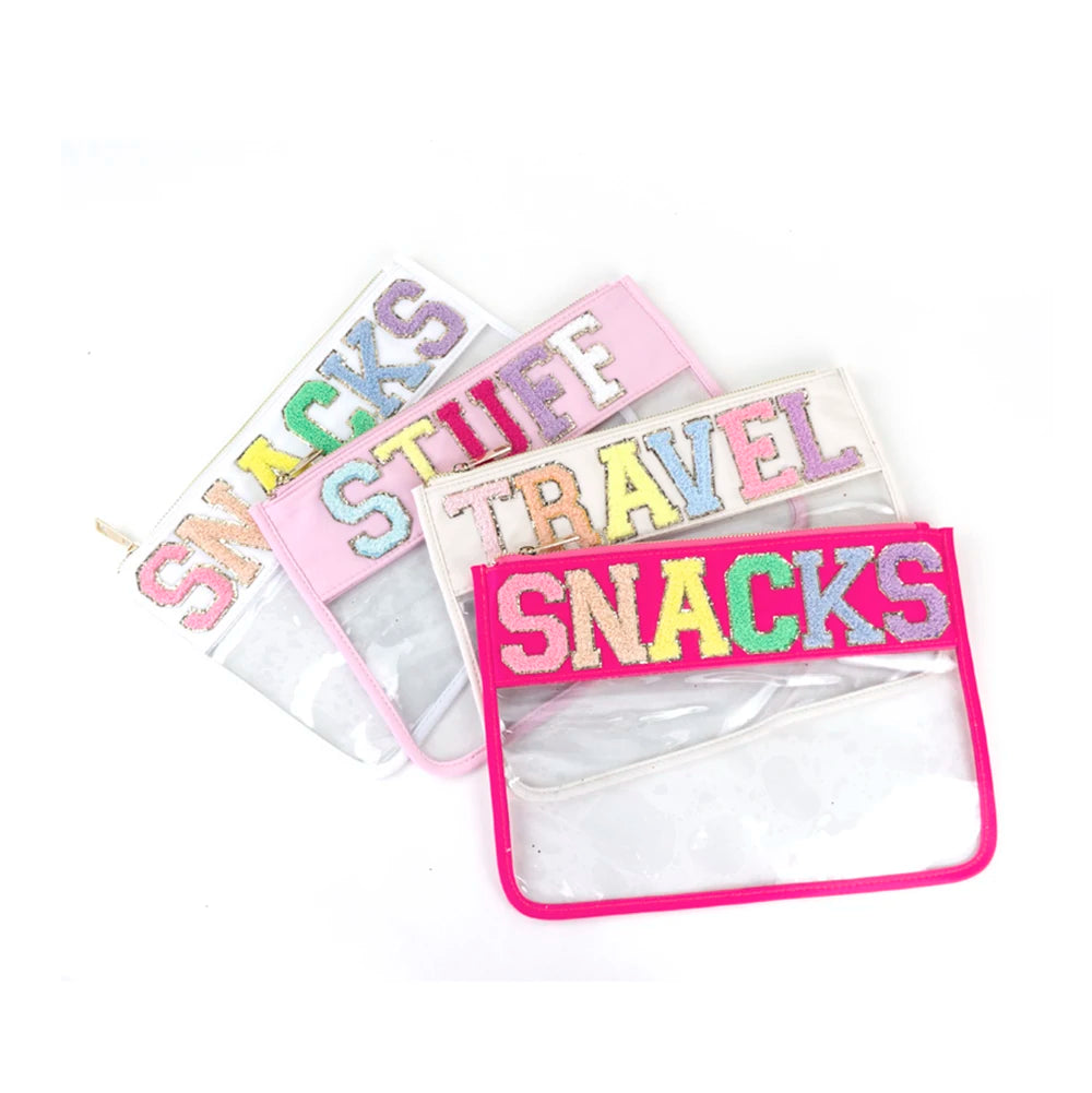 Waterproof Zip Lock Multi Color Portable Travel Storage Fashion Style PVC Flat Clear Pouch Transparent Cosmetic Makeup Bag