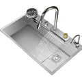 Hot Sale TikTok Smart Stainless Steel Single Bowl Kitchen Brushed Large Multifunctional Kitchen Sink Delux