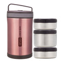 Bento Stainless Steel Insulated Lunch Box Vacuum Container Keep Food Warm with 2 Flask Thermo Jar