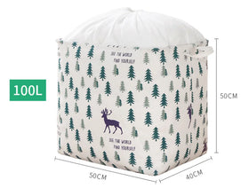 Waterproof Cotton Cartoon Laundry Basket Round Storage Cute Clothes Storage Basket With Handles