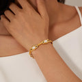 Adjustable 18K Gold Stainless Steel Women's Luxury Dainty Chain Bracelet Luxury Dainty Natural Pearl Bangles Luxury Dainty Ball