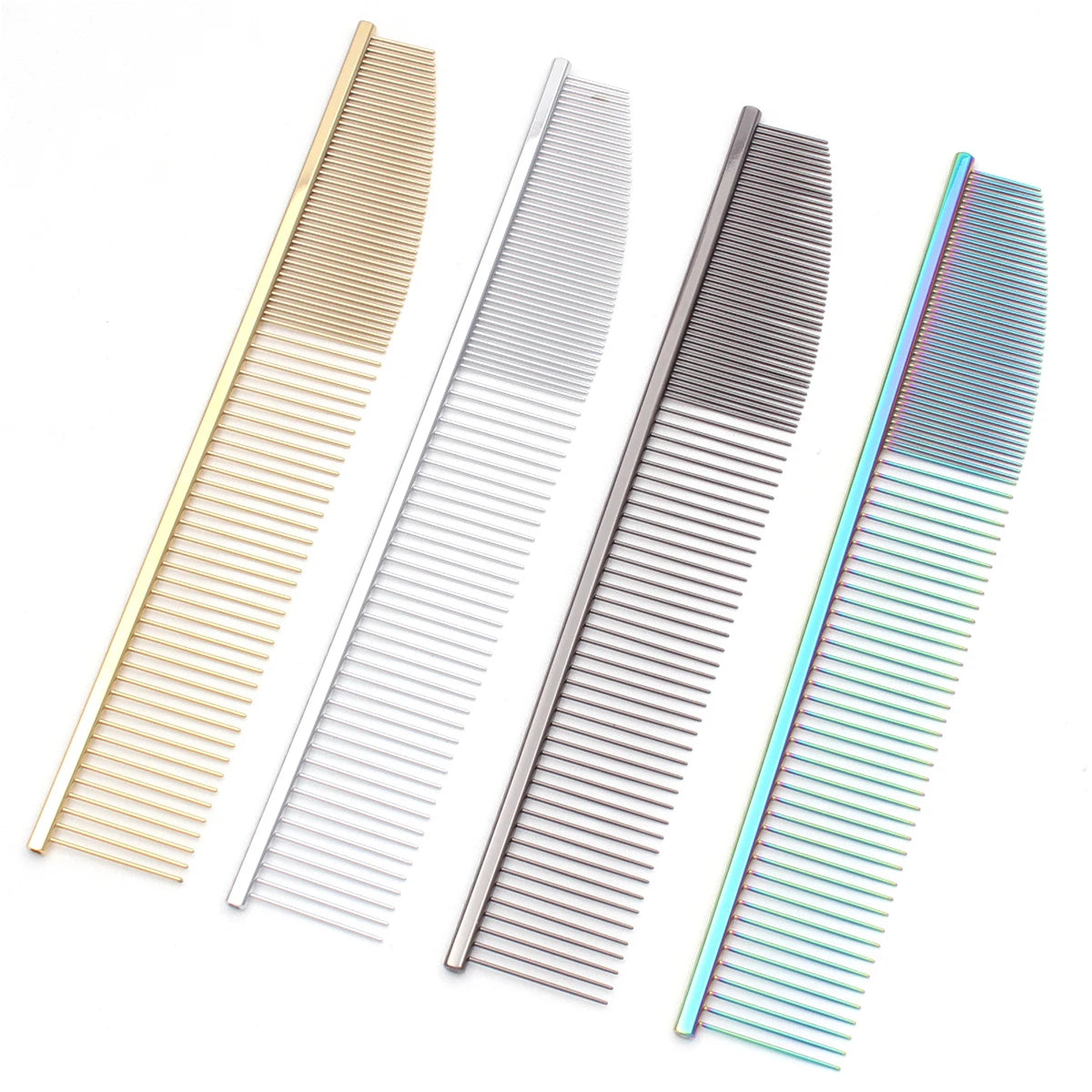 Dog Grooming Comb Gold Copper Handle Light Row Teeth Needle Hair Trimmer Dog Cat Pet Hair Comb Metal C7816