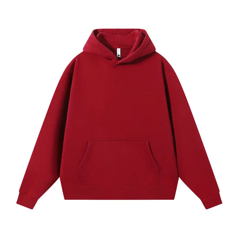 Men's 100% Cotton Hooded Sweatshirts Autumns' Timeless Fashion Essential Plain Dyed Lined Design Knitted Weaving Method Solid