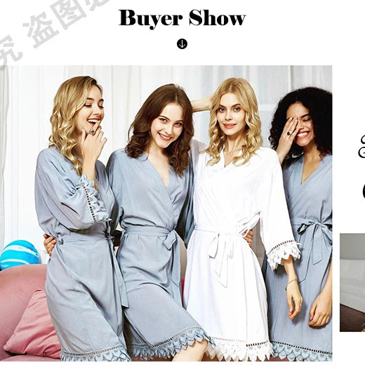 3051 New Arrivals Top Sales Wedding Short Burgundy Rayon Cotton Simple Kimono Robe for Brides and Bridesmaids