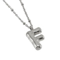 Trendy F 2024 Stainless Steel Initial Letter Necklace Stainless Steel Alphabetic Bubble Letter Necklace for Women