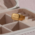 Golden Sun Signet Ring Vintage Rings Stainless Steel Jewelry 18K PVD Gold Plated Jewelry Waterproof Anillos Para Mujer Joya