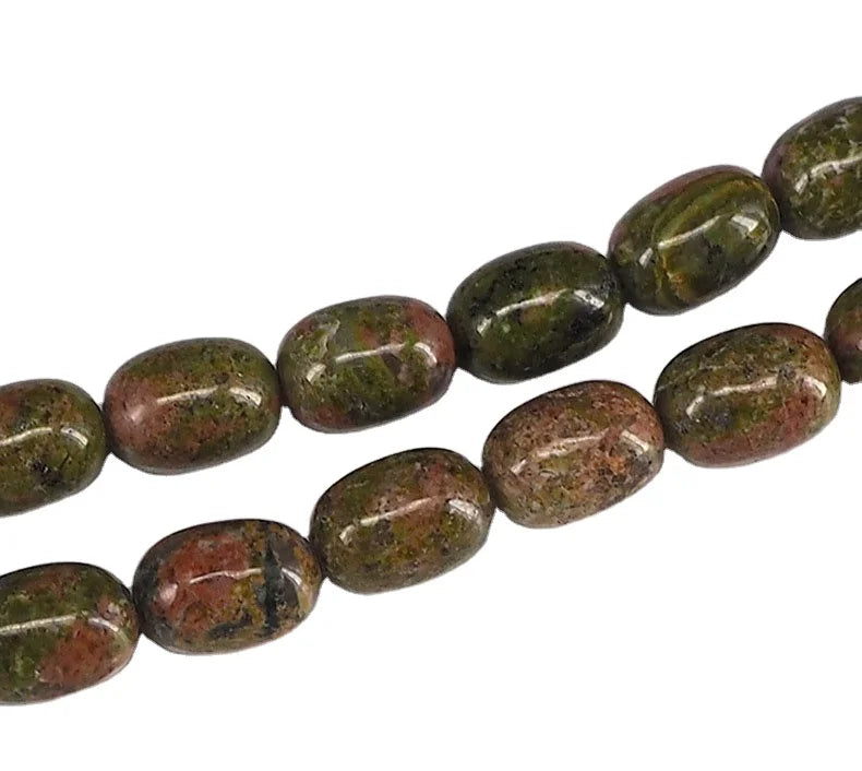DIY 1 Strand 26-28pcs Natural Stone Unakite Natural Gemstone Loose Beads Stone for Jewelry Making