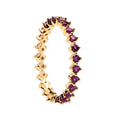 LOZRUNVE 925 Sterling Silver Gold Plated Dainty Casual Daily Stacked Statement Multi Color Eternity Ring