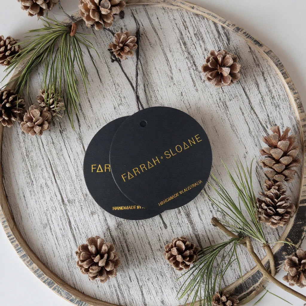 Round Shape Garment Tags Black Cardboard Hang Tag with Logo Printing for Bags Shoes Clothing Black Hang Tag With Hanging String