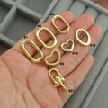 Gold Plated Oval Carabiner Lobster Clasp Lock ConnectorHeart Spring Push Gate Ring for DIY Jewelry Finding Necklace Bracelet