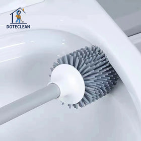 Hot Selling Soft TPR Bathroom Cleaning Brush Set with Silicon Hand and Plastic Toilet Holder