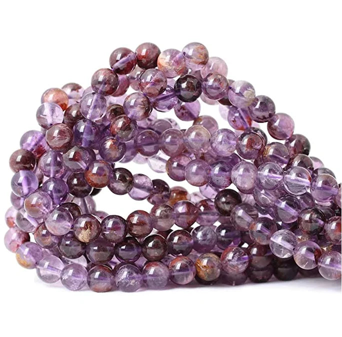 High Grade  Cacoxenite Crystal Amethyst Loose Stone Beads Natural Stone Beads for Jewelry Making