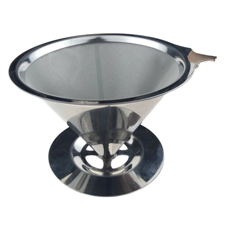 Modern Design Reusable 304 316 Stainless Steel Drip Coffee Filter Cup with Stand Mesh Strainer Coffee Filter