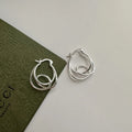 925 Sterling Silver Twist Knot Double-Layer Women Hoop Earrings Gifts