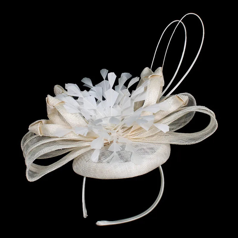 Lucky Leaf Women Girl Fascinators Church Hat Feather Cocktail Wedding Tea Party Hair Accessories