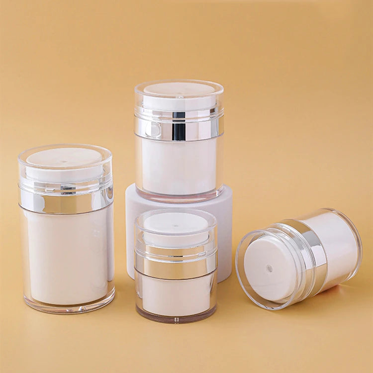 15/30/50/100g Cosmetic Packaging Containers Press Pump Vacuum Jar Plastic Bottles Acrylic Airless Pump Face Cream Jars