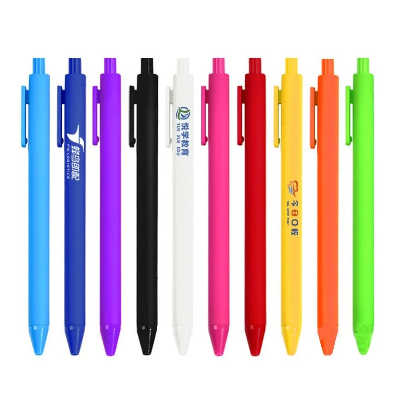 High Beauty Instagram Stationery Macaron Advertising Gel Pen Customized LOGO Fresh Color Press Ballpoint Pen
