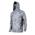 2023 Performance Camo Sublimation Printed Waterproof UPF 50+ Breathable Plus Size Mens Fishing Shirts with Hood and Face Shield