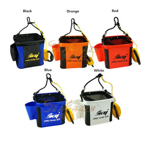 Wholesale Price 5 Colours 18cm 21cm 24cm Thicken Multifunctional Folding Outdoor Fishing Camp Bucket Box