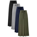 2024 New Arrival Hot Selling High Waist Slim Vintage Solid A-line Women's Casual Swing Long Skirts for Ladies