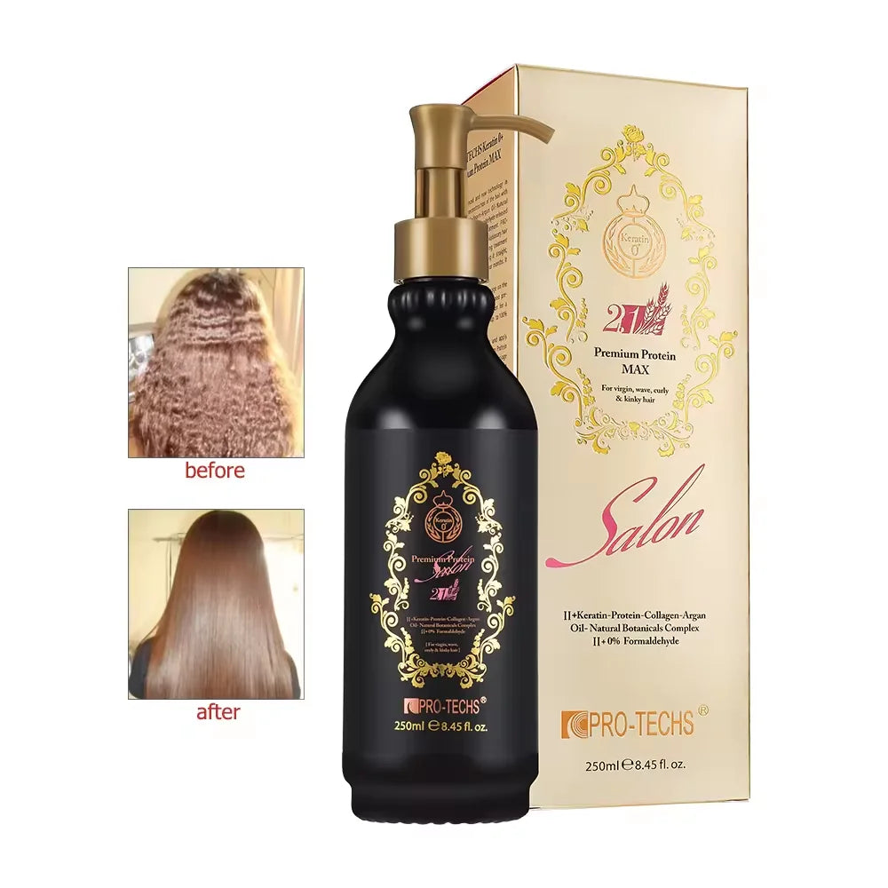 Wholesale Natural Keratin Treatment PRO-TECHS Keratin 0+ Premium Protein MAX 2.1 for Hair Straight and Repair 250ML